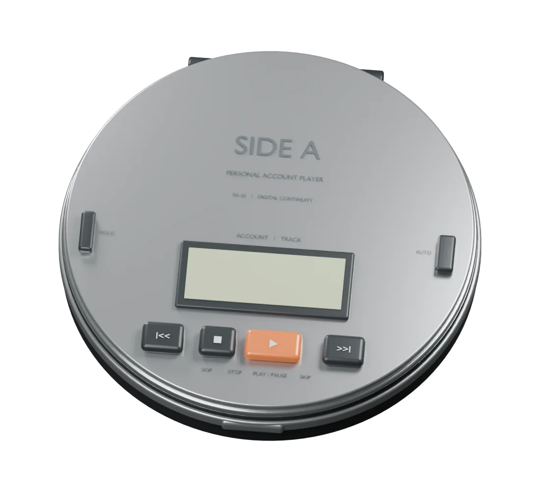 Side A’s silver portable account player